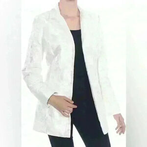 Kasper Women's Wide Lapel Velvet Jacquard Topper Size 6